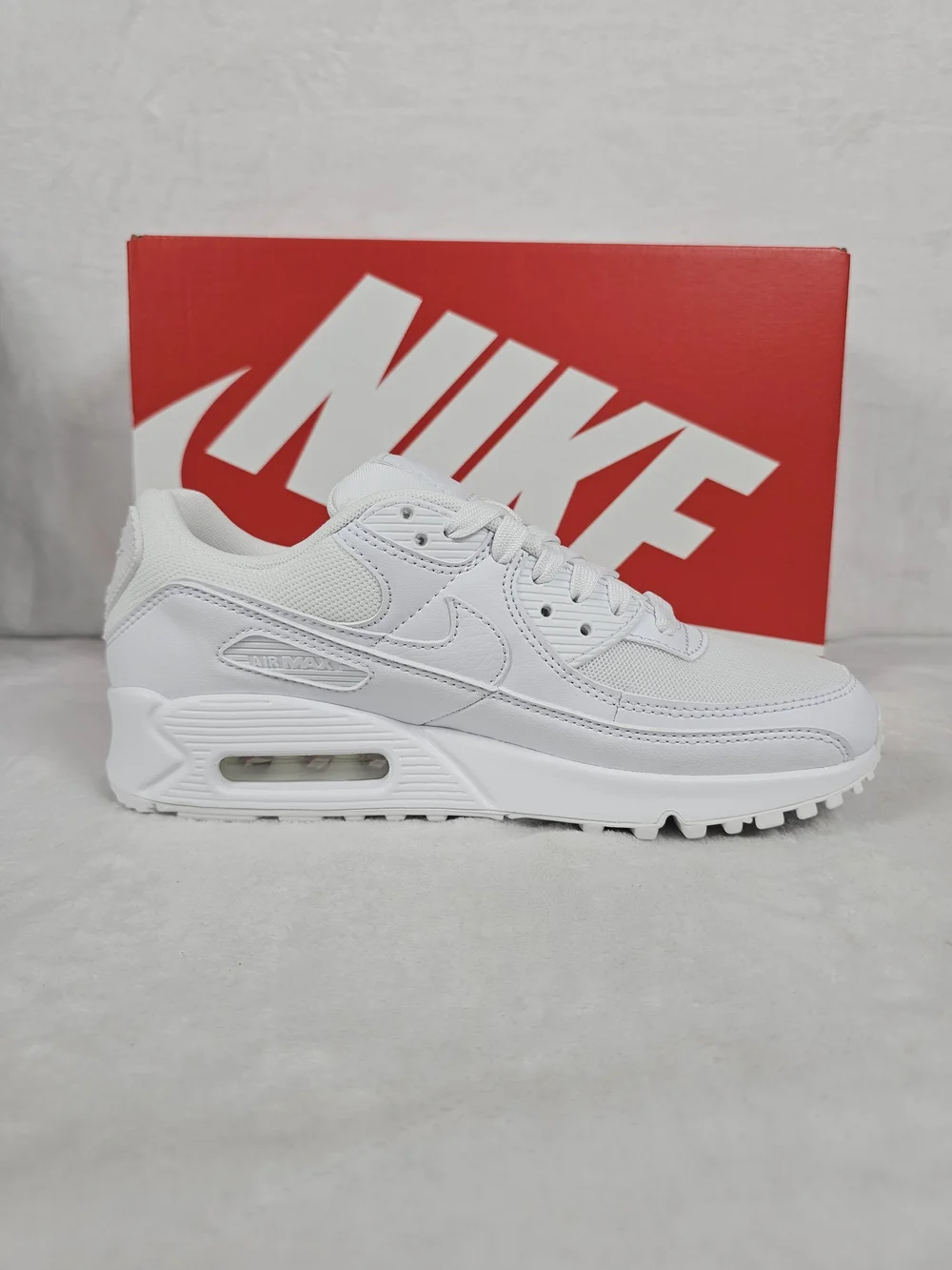 Nike Air Max 90 Triple White DH8010-100 Womens Running Shoes Sneakers Size 7.5